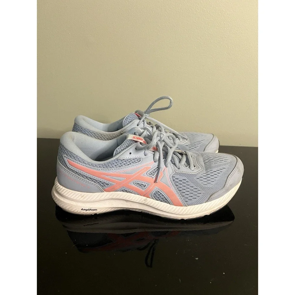 Asics Gel Contend 7 Running Sneaker Amplifoam Women Size 9.5 Blue Athletic